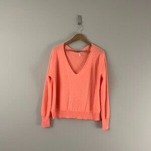 Free People Harmony Cashmere Slouchy Sweater in Orange Size Small